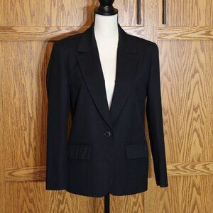 pendleton black blazer size 6 petite all season wool with Woolmark tag